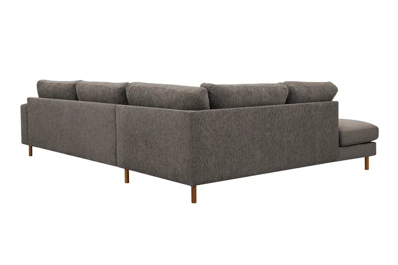 Scandi Djup 4-sits Soffa med Schäslong Vänster i Chenille - Grå - Möbler - Soffa - Divansoffa & schäslongsoffa - 4 sits soffa med divan