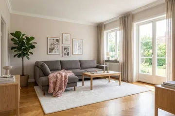 Scandi Djup 4-sits Soffa med Schäslong Vänster i Chenille - Grå - Möbler - Soffa - Divansoffa & schäslongsoffa - 4 sits soffa med divan