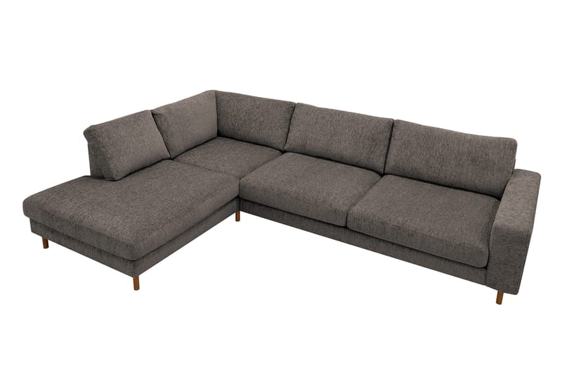 Scandi Djup 4-sits Soffa med Schäslong Vänster i Chenille - Grå - Möbler - Soffa - Divansoffa & schäslongsoffa - 4 sits soffa med divan