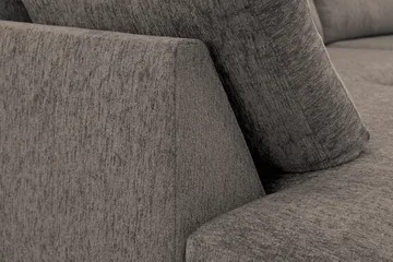 Scandi Djup 4-sits Soffa med Schäslong Vänster i Chenille - Grå - Möbler - Soffa - Divansoffa & schäslongsoffa - 4 sits soffa med divan