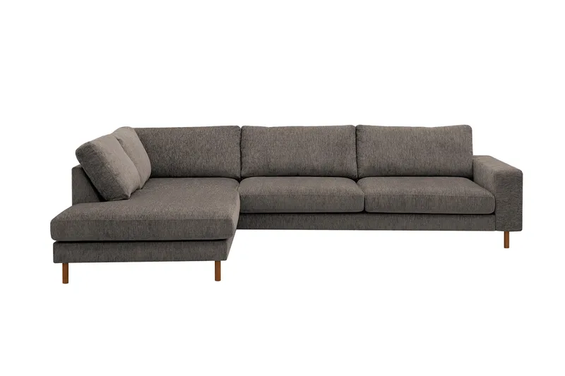 Scandi Djup 4-sits Soffa med Schäslong Vänster i Chenille, Grå