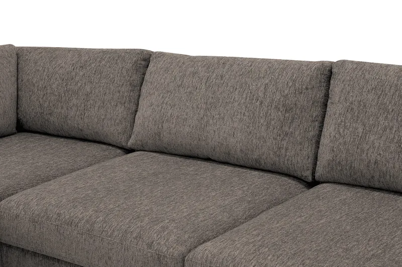 Scandi Djup 4-sits Soffa med Schäslong Vänster i Chenille - Grå - Möbler - Soffa - Divansoffa & schäslongsoffa - 4 sits soffa med divan