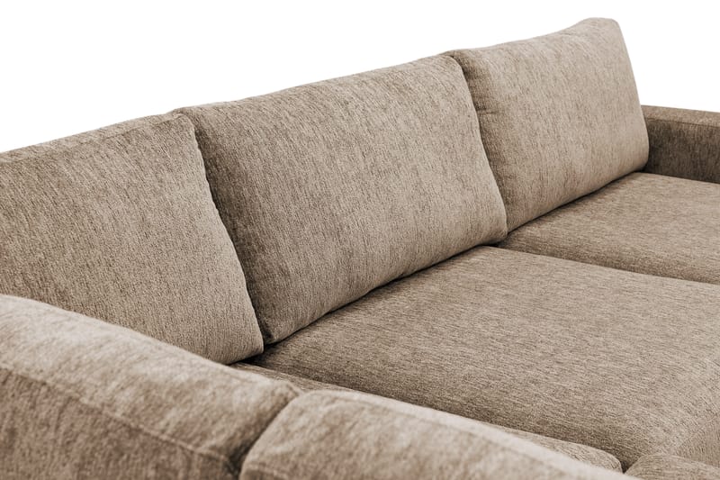 Scandi Djup 4-sits Soffa med Schäslong Vänster i Chenille - Mörkbeige - Möbler - Soffa - Divansoffa & schäslongsoffa - 4 sits soffa med divan