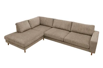 Scandi Djup 4-sits Soffa med Schäslong Vänster i Chenille - Mörkbeige - Möbler - Soffa - Divansoffa & schäslongsoffa - 4 sits soffa med divan