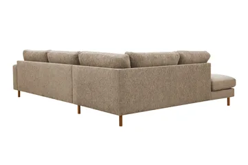 Scandi Djup 4-sits Soffa med Schäslong Vänster i Chenille - Mörkbeige - Möbler - Soffa - Divansoffa & schäslongsoffa - 4 sits soffa med divan