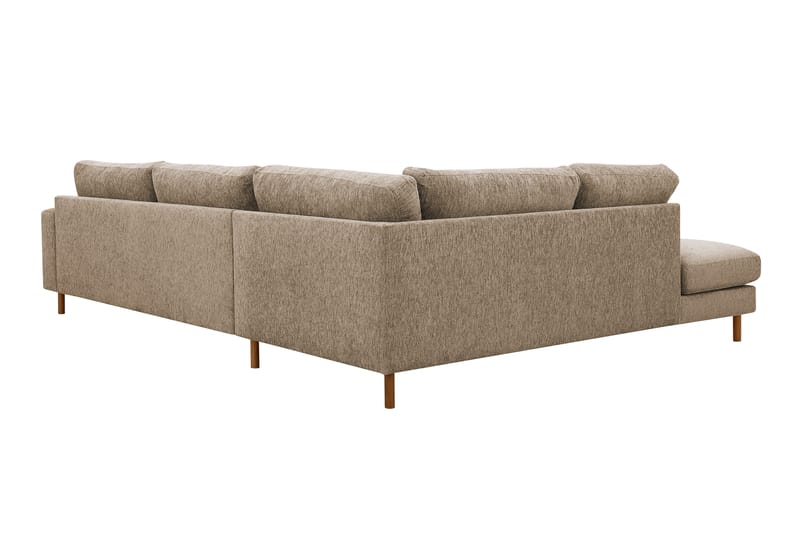 Scandi Djup 4-sits Soffa med Schäslong Vänster i Chenille - Mörkbeige - Möbler - Soffa - Divansoffa & schäslongsoffa - 4 sits soffa med divan