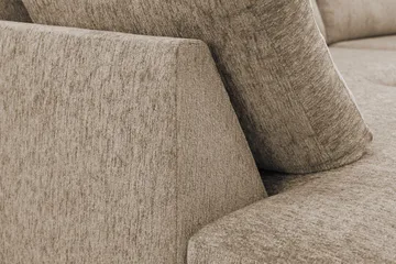 Scandi Djup 4-sits Soffa med Schäslong Vänster i Chenille - Mörkbeige - Möbler - Soffa - Divansoffa & schäslongsoffa - 4 sits soffa med divan