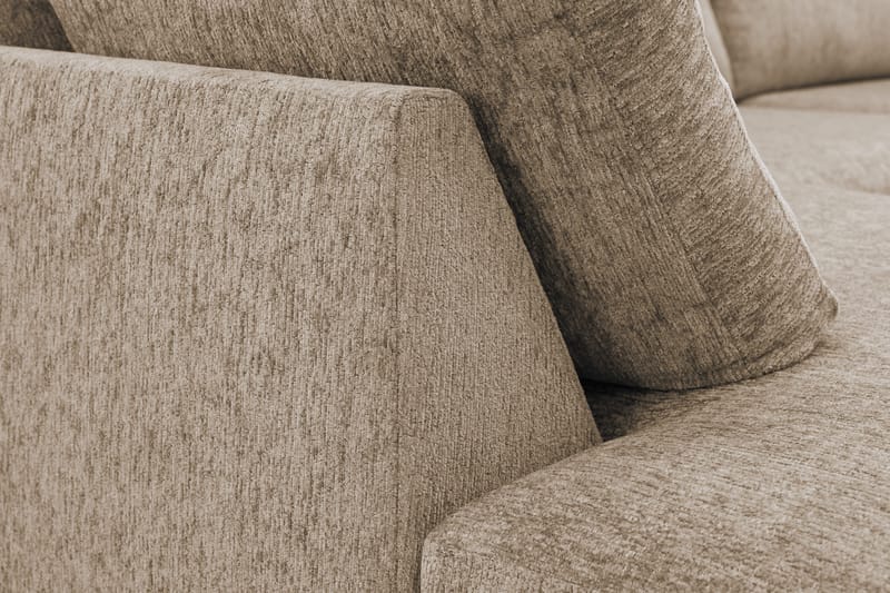 Scandi Djup 4-sits Soffa med Schäslong Vänster i Chenille - Mörkbeige - Möbler - Soffa - Divansoffa & schäslongsoffa - 4 sits soffa med divan