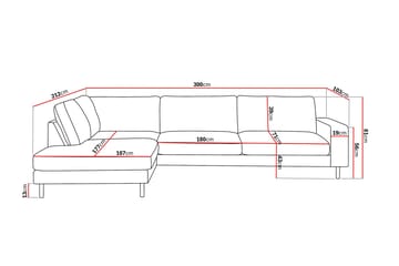 Scandi Djup 4-sits Soffa med Schäslong Vänster i Manchester - Brun - Möbler - Soffa - Divansoffa & schäslongsoffa - 4 sits soffa med divan