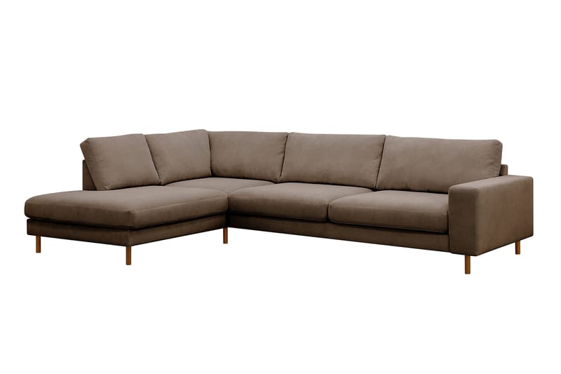 Scandi Djup 4-sits Soffa med Schäslong Vänster i Manchester - Brun - Möbler - Soffa - Divansoffa & schäslongsoffa - 4 sits soffa med divan