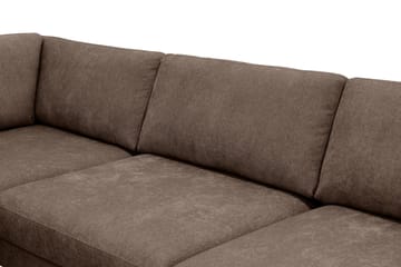 Scandi Djup 4-sits Soffa med Schäslong Vänster i Tyg - Mörkbrun - Möbler - Soffa - Divansoffa & schäslongsoffa - 4 sits soffa med divan