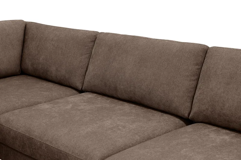 Scandi Djup 4-sits Soffa med Schäslong Vänster i Tyg - Mörkbrun - Möbler - Soffa - Divansoffa & schäslongsoffa - 4 sits soffa med divan