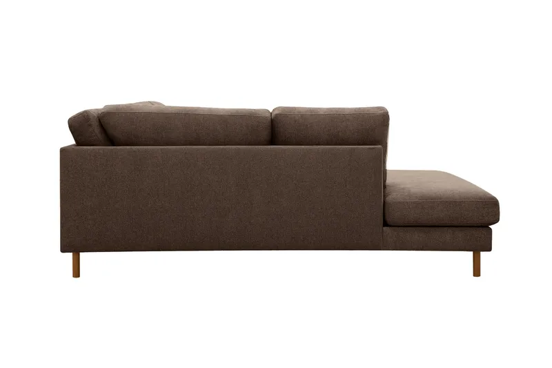 Scandi Djup 4-sits Soffa med Schäslong Vänster i Tyg - Mörkbrun - Möbler - Soffa - Divansoffa & schäslongsoffa - 4 sits soffa med divan