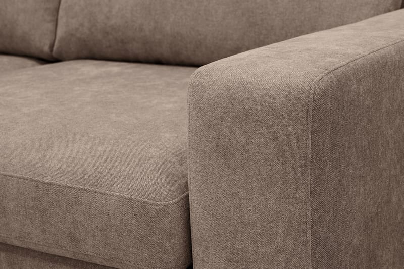 Scandi Djup 4-sits Soffa med Schäslong Vänster i Tyg - Mörkbrun - Möbler - Soffa - Divansoffa & schäslongsoffa - 4 sits soffa med divan