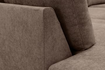 Scandi Djup 4-sits Soffa med Schäslong Vänster i Tyg - Mörkbrun - Möbler - Soffa - Divansoffa & schäslongsoffa - 4 sits soffa med divan