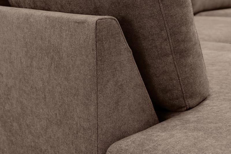 Scandi Djup 4-sits Soffa med Schäslong Vänster i Tyg - Mörkbrun - Möbler - Soffa - Divansoffa & schäslongsoffa - 4 sits soffa med divan