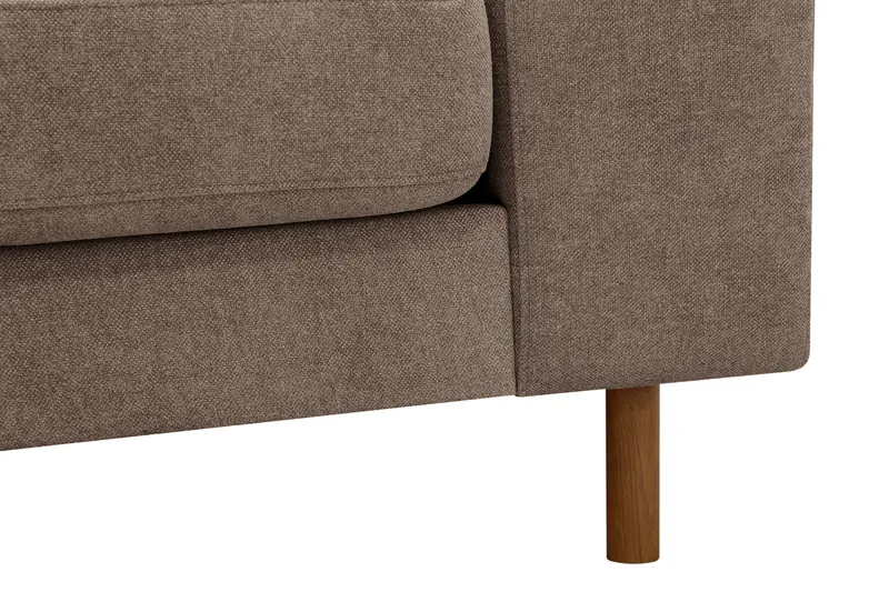 Scandi Djup 4-sits Soffa med Schäslong Vänster i Tyg - Mörkbrun - Möbler - Soffa - Divansoffa & schäslongsoffa - 4 sits soffa med divan