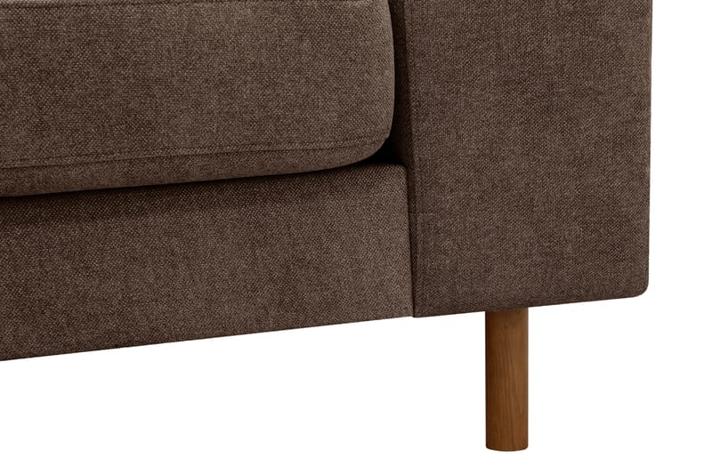 Scandi Djup 4-sits Soffa med Schäslong Vänster i Tyg - Mörkbrun - Möbler - Soffa - Divansoffa & schäslongsoffa - 4 sits soffa med divan