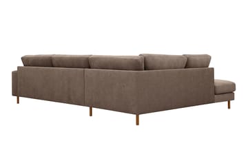 Scandi Djup 4-sits Soffa med Schäslong Vänster i Tyg - Mörkbrun - Möbler - Soffa - Divansoffa & schäslongsoffa - 4 sits soffa med divan