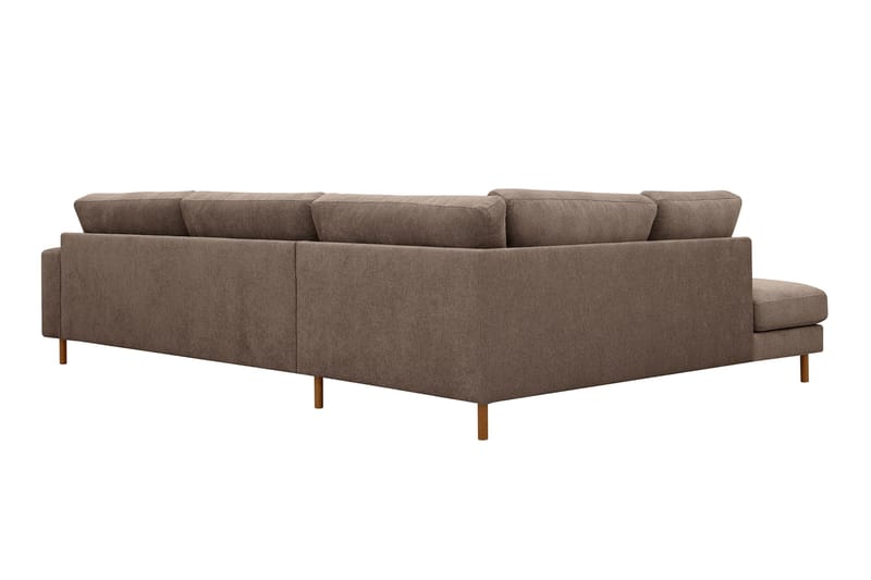 Scandi Djup 4-sits Soffa med Schäslong Vänster i Tyg - Mörkbrun - Möbler - Soffa - Divansoffa & schäslongsoffa - 4 sits soffa med divan