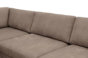 Scandi Djup 4-sits Soffa med Schäslong Vänster i Tyg - Mörkbrun - Möbler - Soffa - Divansoffa & schäslongsoffa - 4 sits soffa med divan