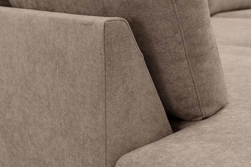 Scandi Djup 4-sits Soffa med Schäslong Vänster i Tyg - Mörkbrun - Möbler - Soffa - Divansoffa & schäslongsoffa - 4 sits soffa med divan