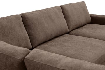 Scandi Djup 4-sits Soffa med Schäslong Vänster i Tyg - Mörkbrun - Möbler - Soffa - Divansoffa & schäslongsoffa - 4 sits soffa med divan