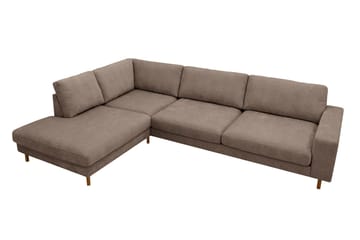Scandi Djup 4-sits Soffa med Schäslong Vänster i Tyg - Mörkbrun - Möbler - Soffa - Divansoffa & schäslongsoffa - 4 sits soffa med divan