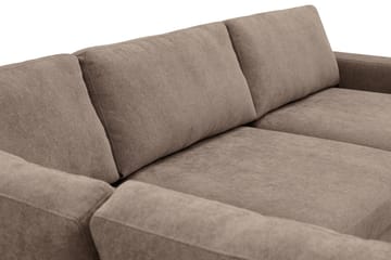 Scandi Djup 4-sits Soffa med Schäslong Vänster i Tyg - Mörkbrun - Möbler - Soffa - Divansoffa & schäslongsoffa - 4 sits soffa med divan