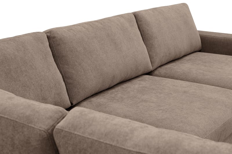 Scandi Djup 4-sits Soffa med Schäslong Vänster i Tyg - Mörkbrun - Möbler - Soffa - Divansoffa & schäslongsoffa - 4 sits soffa med divan