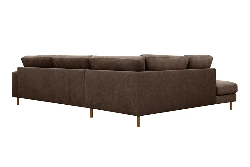 Scandi Djup 4-sits Soffa med Schäslong Vänster i Tyg - Mörkbrun - Möbler - Soffa - Divansoffa & schäslongsoffa - 4 sits soffa med divan