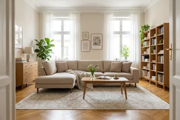 Scandi Djup 4-sits Soffa med Schäslong Vänster i Tyg - Möbler - Soffa - Divansoffa & schäslongsoffa - 4 sits soffa med divan