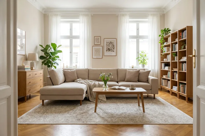Scandi Djup 4-sits Soffa med Schäslong Vänster i Tyg - Möbler - Soffa - Divansoffa & schäslongsoffa - 4 sits soffa med divan