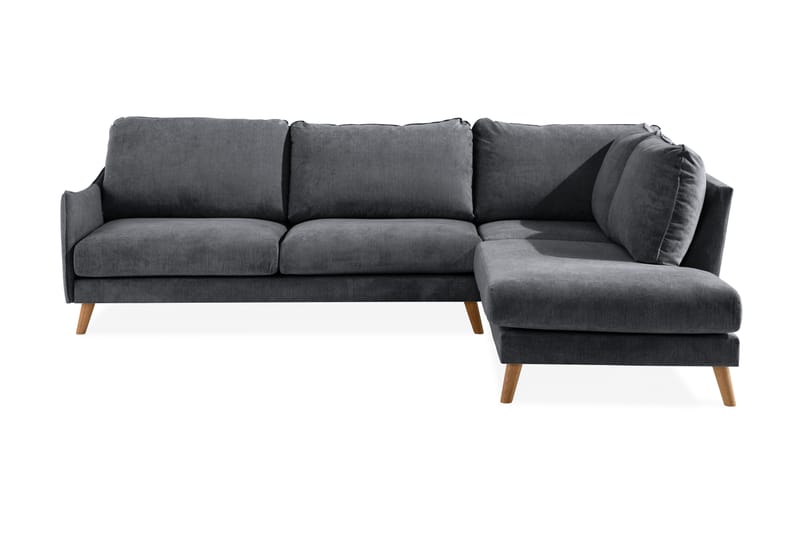 Schäslongsoffa Colt Lyx Höger - Mörkgrå/Ek - Möbler - Soffa - Divansoffa & schäslongsoffa - 4 sits soffa med divan