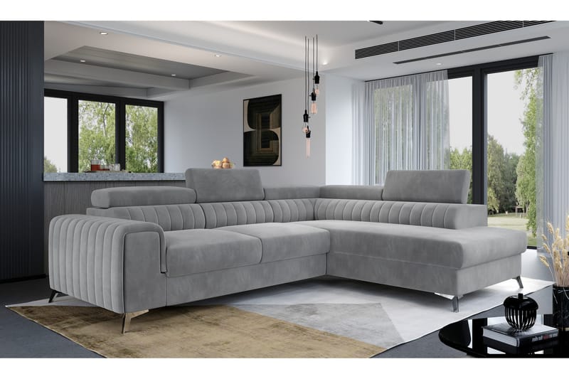 Schäslongsoffa Laucha Höger - Grå - Möbler - Soffa - Divansoffa & schäslongsoffa - 4 sits soffa med divan