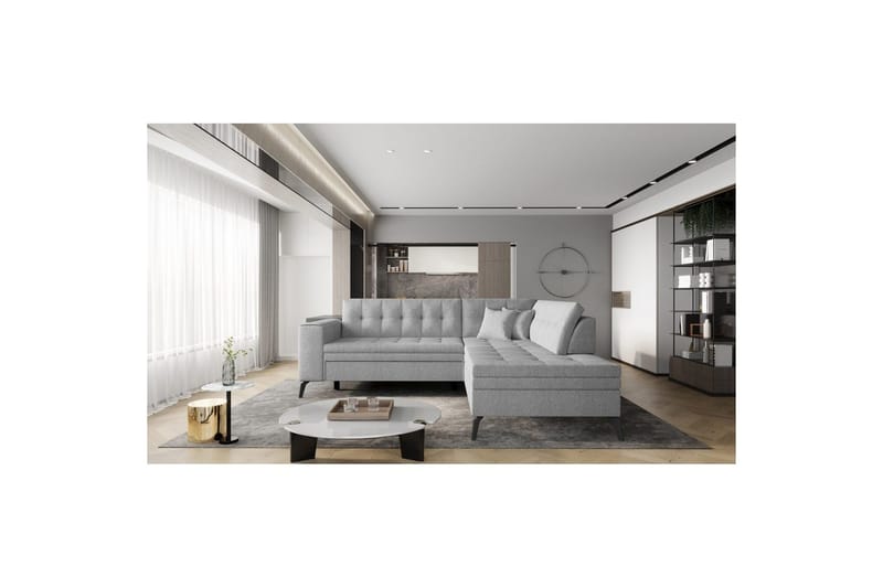 Sektion Eltap Lanvin 260x210x93 cm - Borneo 4, Grå, Höger - Möbler - Soffa - Divansoffa & schäslongsoffa - 4 sits soffa med divan