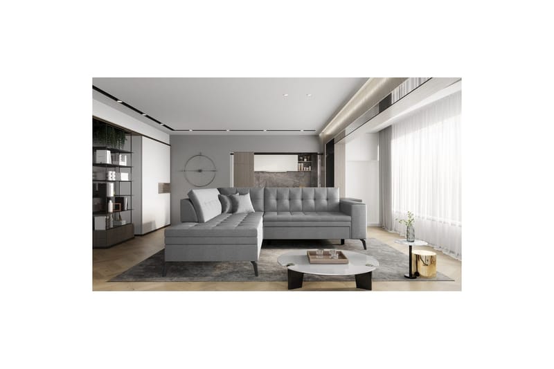 Sektion Eltap Lanvin 260x210x93 cm - Flores 4, Ljusgrå, Vänster - Möbler - Soffa - Divansoffa & schäslongsoffa - 4 sits soffa med divan