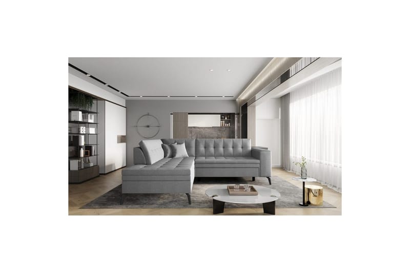 Sektion Eltap Lanvin 260x210x93 cm - Flores 4, Ljusgrå, Vänster - Möbler - Soffa - Divansoffa & schäslongsoffa - 4 sits soffa med divan