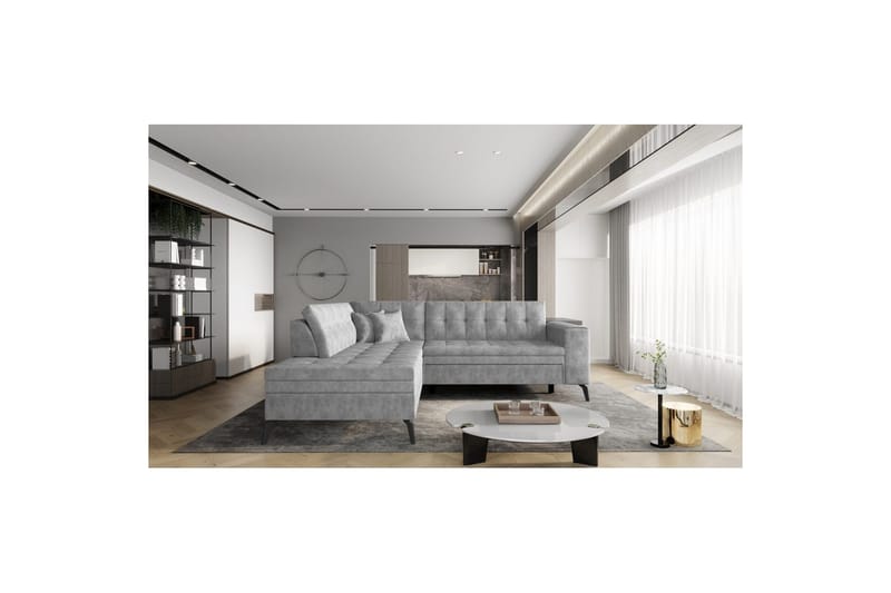 Sektion Eltap Lanvin 260x210x93 cm - Leve 4, Grå, Vänster - Möbler - Soffa - Divansoffa & schäslongsoffa - 4 sits soffa med divan