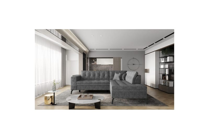 Sektion Eltap Lanvin 260x210x93 cm - Leve 6, Mörkgrå, Höger - Möbler - Soffa - Divansoffa & schäslongsoffa - 4 sits soffa med divan