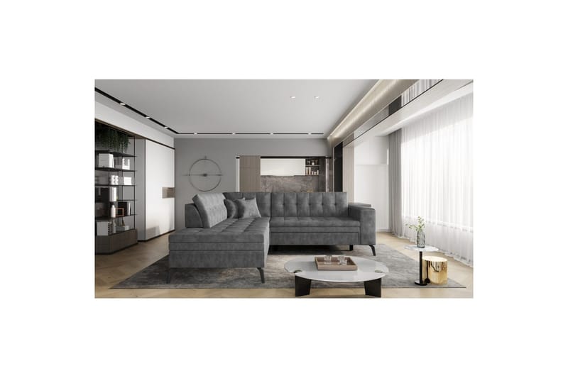 Sektion Eltap Lanvin 260x210x93 cm - Leve 6, Mörkgrå, Vänster - Möbler - Soffa - Divansoffa & schäslongsoffa - 4 sits soffa med divan
