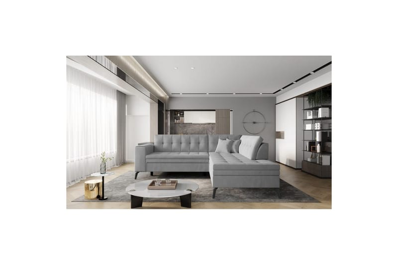 Sektion Eltap Lanvin 260x210x93 cm - Nube 3, Ljusgrå, Höger - Möbler - Soffa - Divansoffa & schäslongsoffa - 4 sits soffa med divan