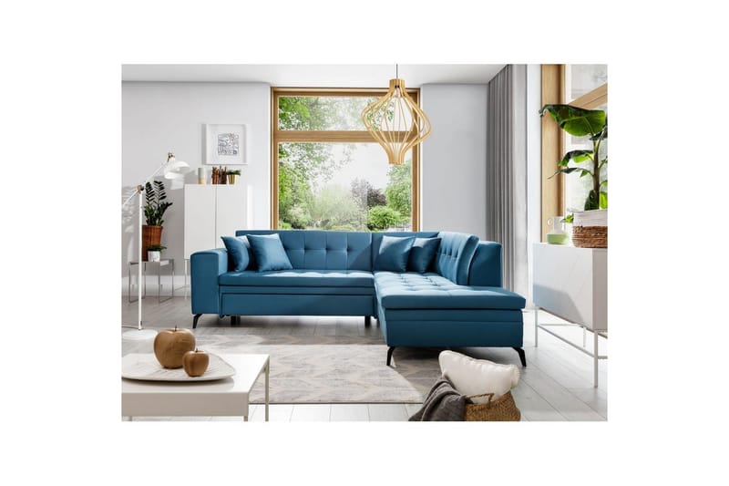 Sektion Eltap Lanvin 260x210x93 cm - Savoi 38, Blå, Höger - Möbler - Soffa - Divansoffa & schäslongsoffa - 4 sits soffa med divan