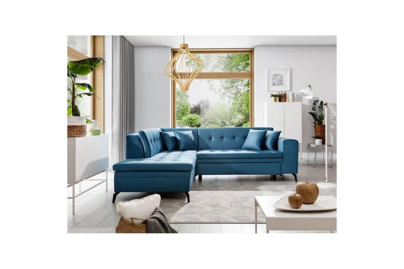 Sektion Eltap Lanvin 260x210x93 cm - Savoi 38, Blå, Vänster - Möbler - Soffa - Divansoffa & schäslongsoffa - 4 sits soffa med divan
