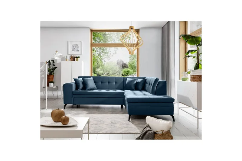 Sektion Eltap Lanvin 260x210x93 cm - Savoi 40, Blå, Höger - Möbler - Soffa - Divansoffa & schäslongsoffa - 4 sits soffa med divan
