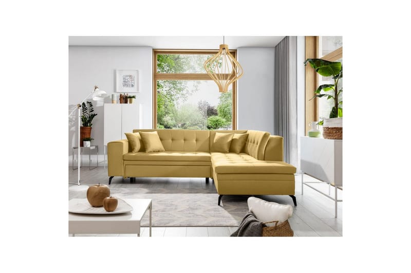 Sektion Eltap Lanvin 260x210x93 cm - Savoi 45, Gul, Höger - Möbler - Soffa - Divansoffa & schäslongsoffa - 4 sits soffa med divan