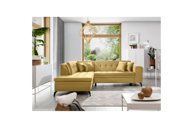 Sektion Eltap Lanvin 260x210x93 cm - Savoi 45, Gul, Vänster - Möbler - Soffa - Divansoffa & schäslongsoffa - 4 sits soffa med divan