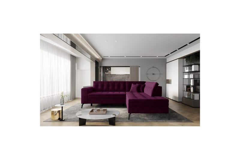 Sektion Eltap Lanvin 260x210x93 cm - Velvetmat 25, Höger - Möbler - Soffa - Divansoffa & schäslongsoffa - 4 sits soffa med divan