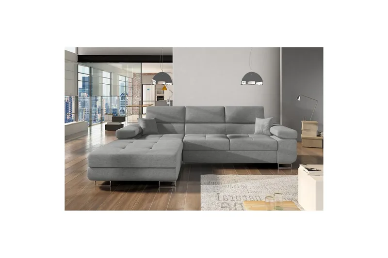 Sektionssoffa Eltap Armando 289x85x203 cm - Gusto 88, Grå, Vänster - Möbler - Soffa - Divansoffa & schäslongsoffa - 3 sits soffa med divan