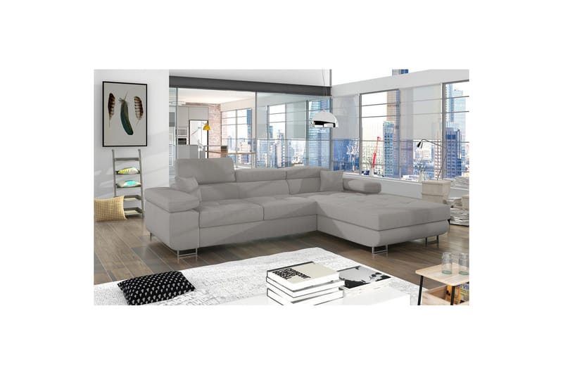 Sektionssoffa Eltap Armando 289x85x203 cm - Jarell 03, Ljusgrå, Höger - Möbler - Soffa - Divansoffa & schäslongsoffa - 3 sits soffa med divan